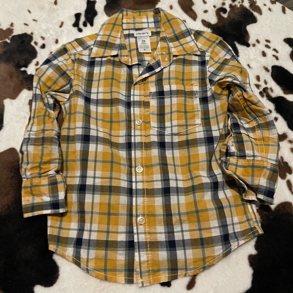 Cherokee Yellow Plaid Kids Shirt
